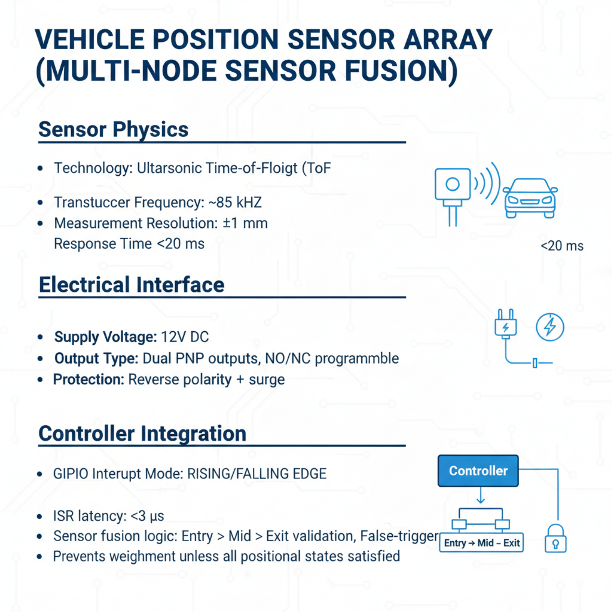 Vehicle position sensor array (multi-node sensor fusion)